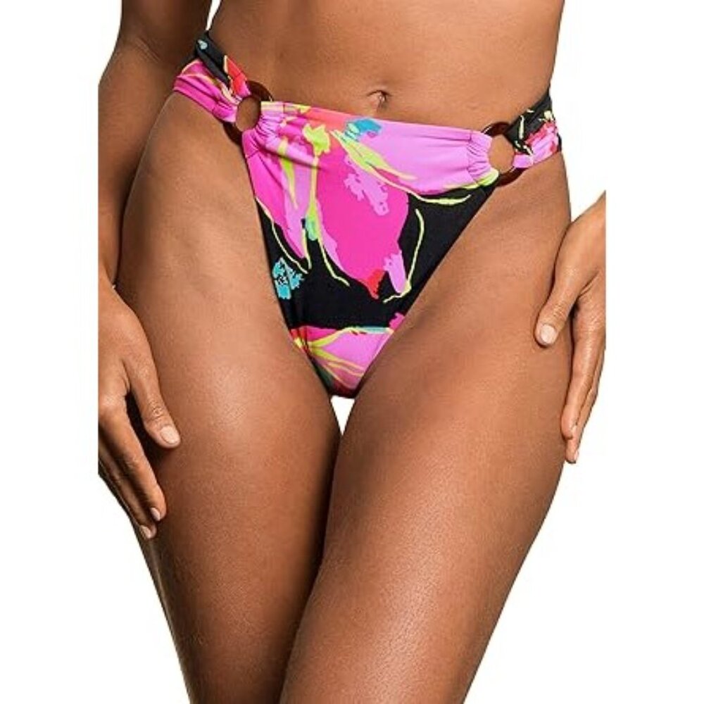 MAAJI Women's Flory Talia Ring Side Bikini Bottom Size L In Multicolor